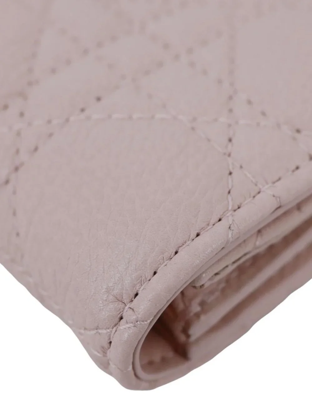 CHRISTIAN DIOR Caro Glycine Supple Cannage Calfskin Leather Wallet Pink